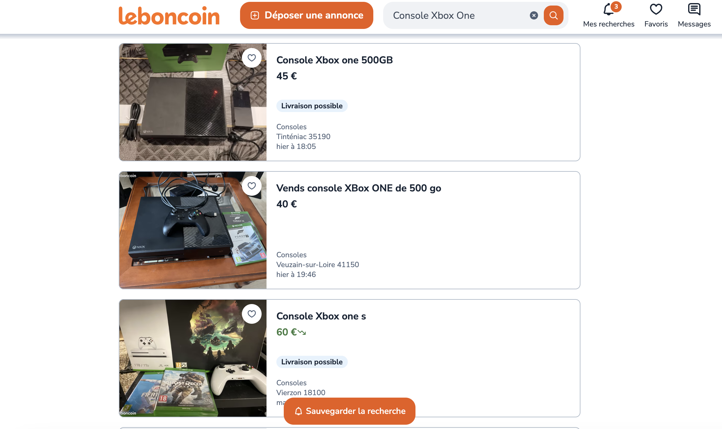 Capture d'écran LebonCoin sur la Xbox One